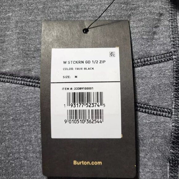 Burton Women's Stockrun Grid Half-Zip Fleece Top Size M True Black NWT - Picture 7 of 11